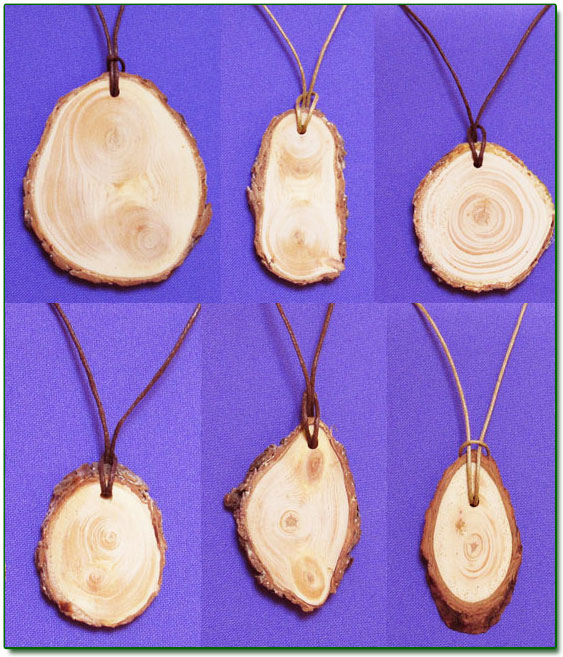 Ringing Cedars. Cedar Pendants with Bark