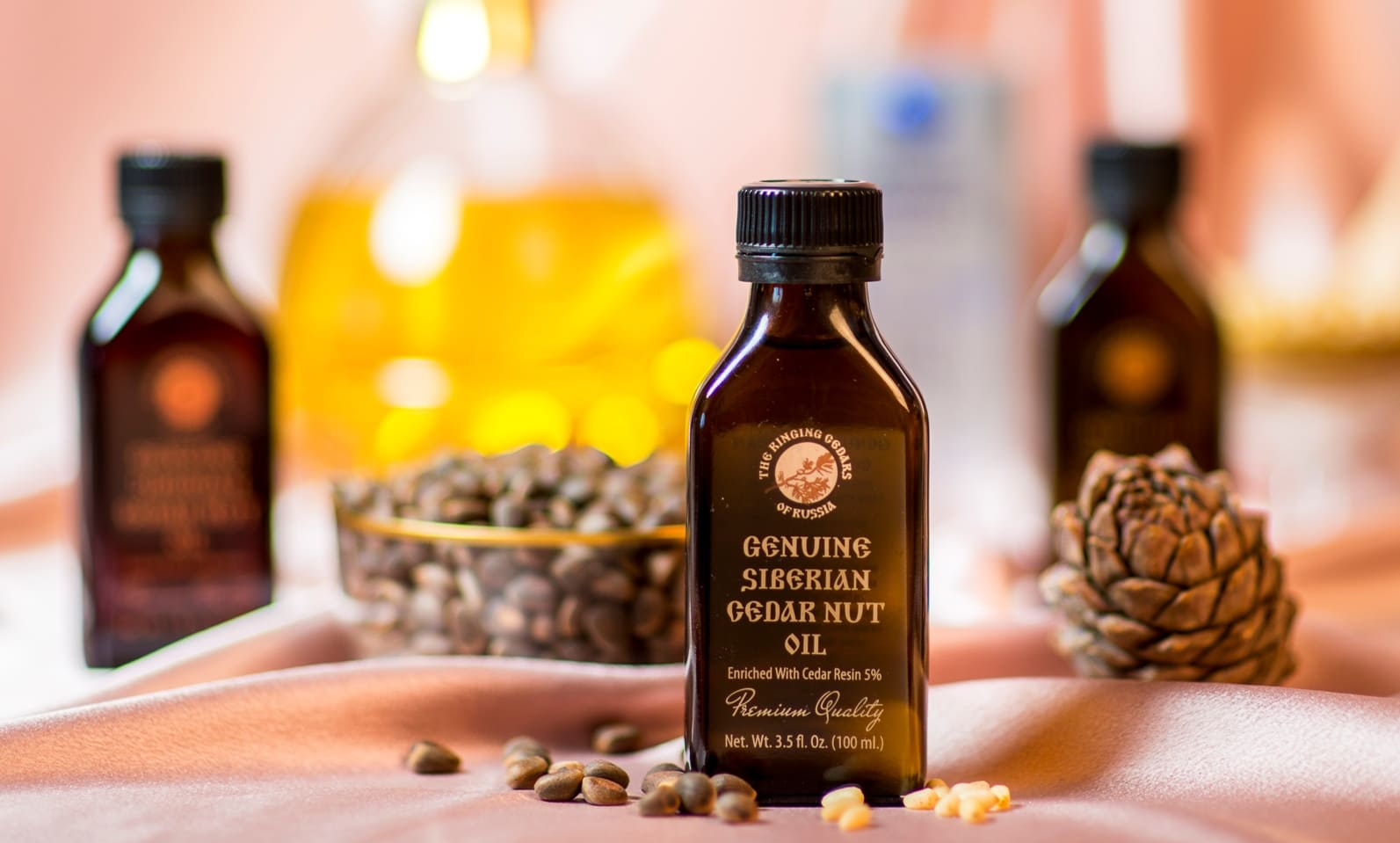 Cedar nut oil enriched with cedar resin at the first signs of seasonal throat discomfort