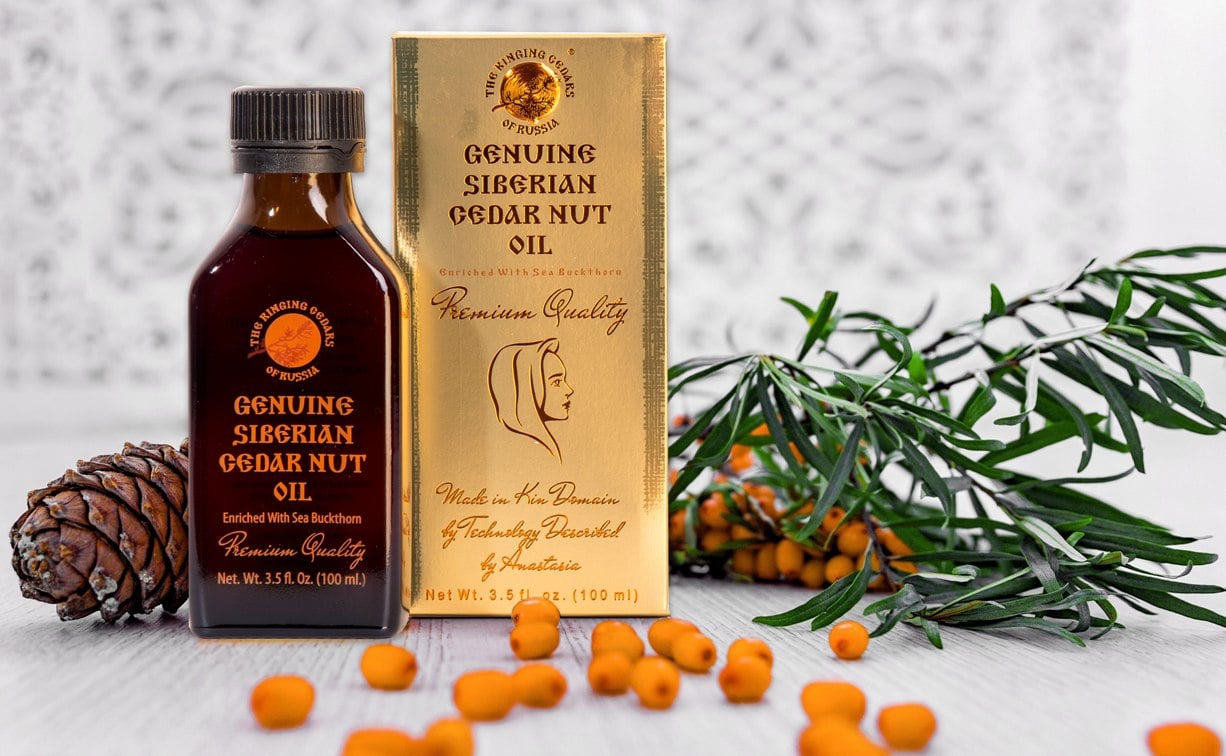 Cedar nut oil enriched with sea buckthorn for avitaminosis